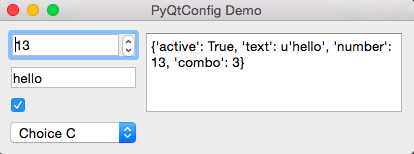 Demo of config setting with widgets #1