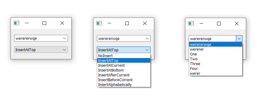 Editing a QComboBox with insert policy