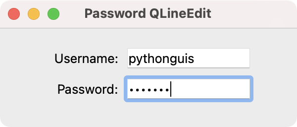 Password line edit