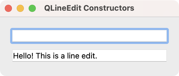 QLineEdit constructors example