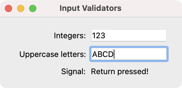 QLineEdit with input validator