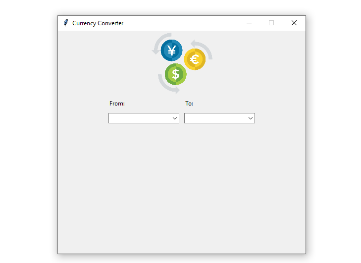 Currency converter's GUI