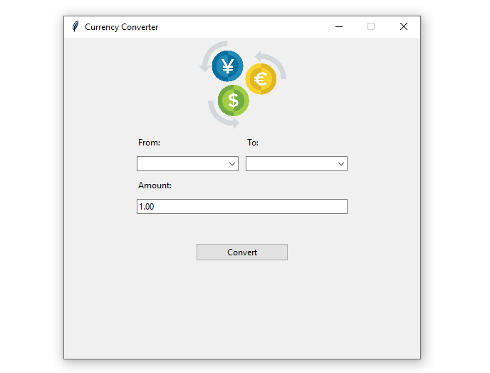 Currency converter's GUI