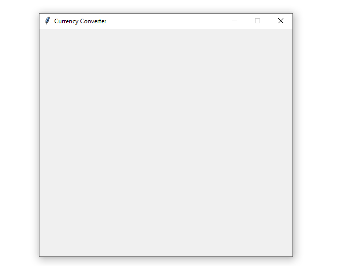 Currency converter's main window