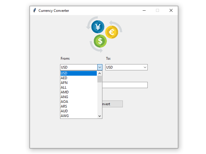 Populating the *From* Currency Combo Box