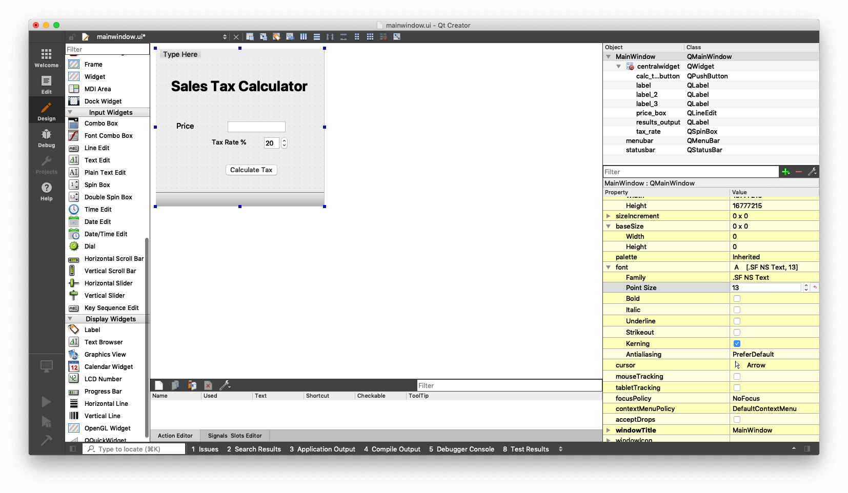 Qt Designer — Resized QMainWIndow