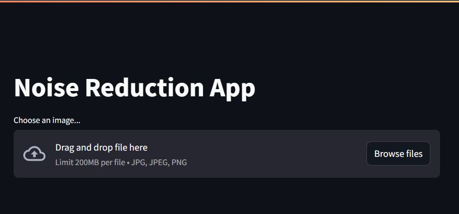 Streamlit application with a file-upload widget