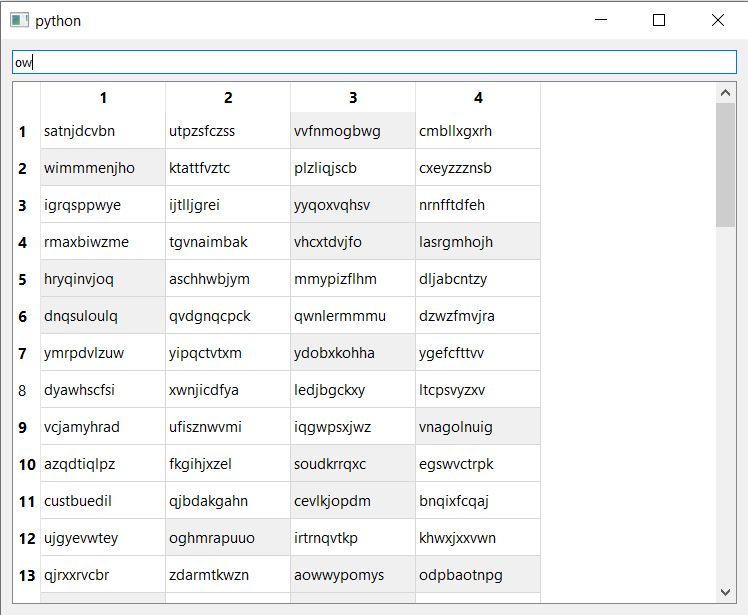 Search selecting a single item in the table