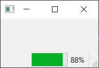 A progress bar in the window status bar, updating from a background thread