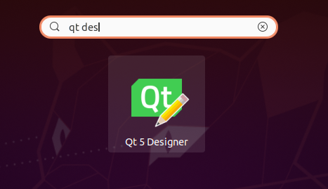 Qt Designer in Ubuntu launcher.