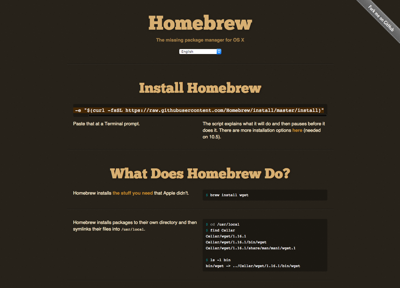 Homebrew -- the missing package manager for macOS