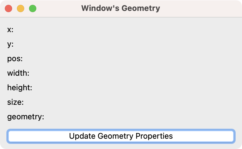 A Window Showing Labels for Every Geometry Property