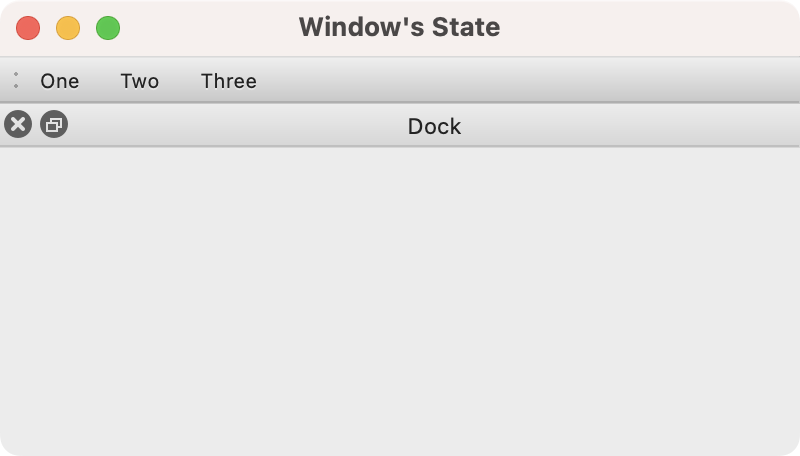 A Window Showing a Sample Toolbar and a Dock Widget