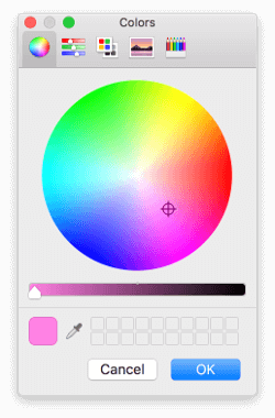 PySide provides access to system dialogs, such as this Mac color picker
