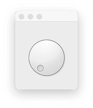 Our widget, a QDial with an invisible empty widget above it (trust me).