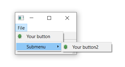 Submenu nested in the File menu.