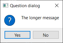 The built-in question dialog.