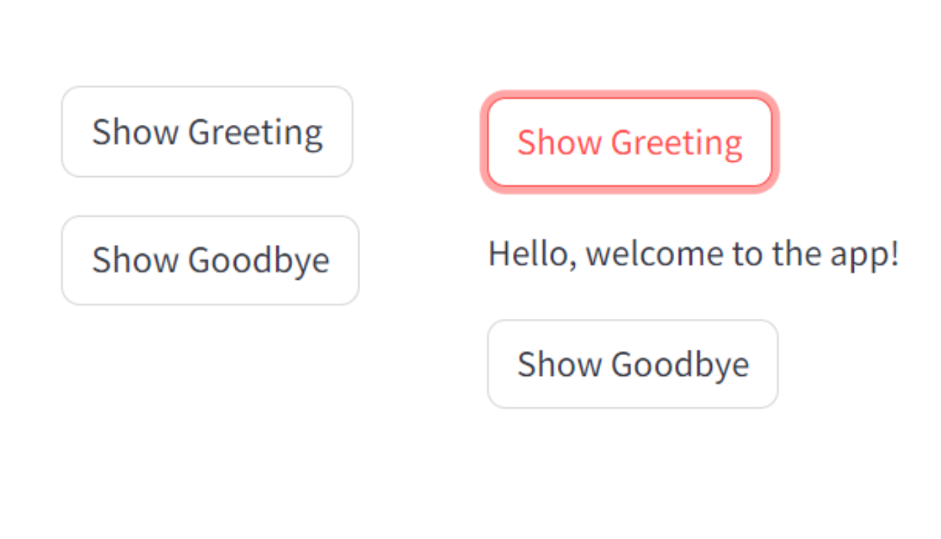 Simple Streamlit app with a single button