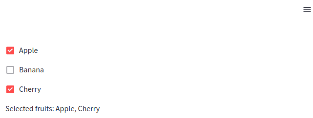 Getting Streamlit checkboxes selection state