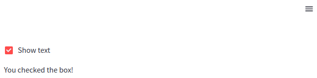 Streamlit checkbox