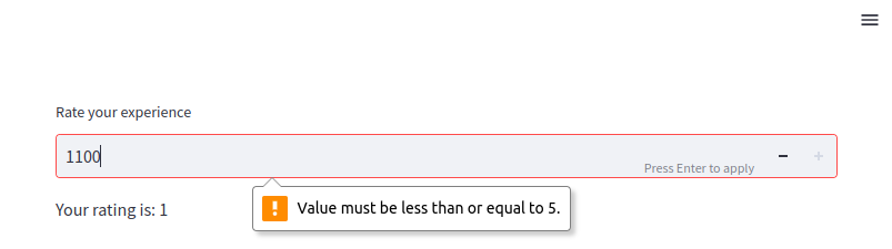 Numeric input with validation