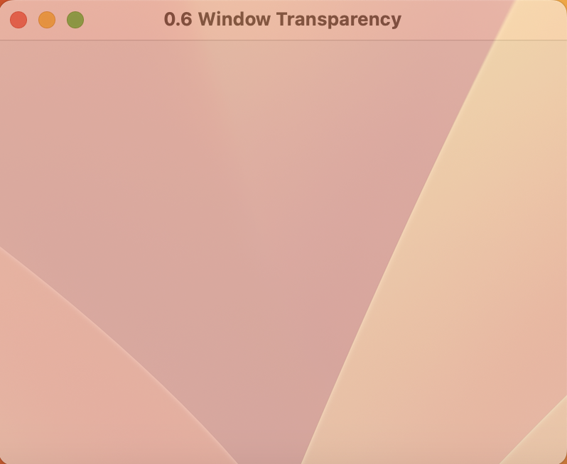 A Tkinter app showing a transparent window