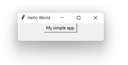Application with custom name "Hello World"