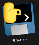 Default PyInstaller application icon, on app.exe