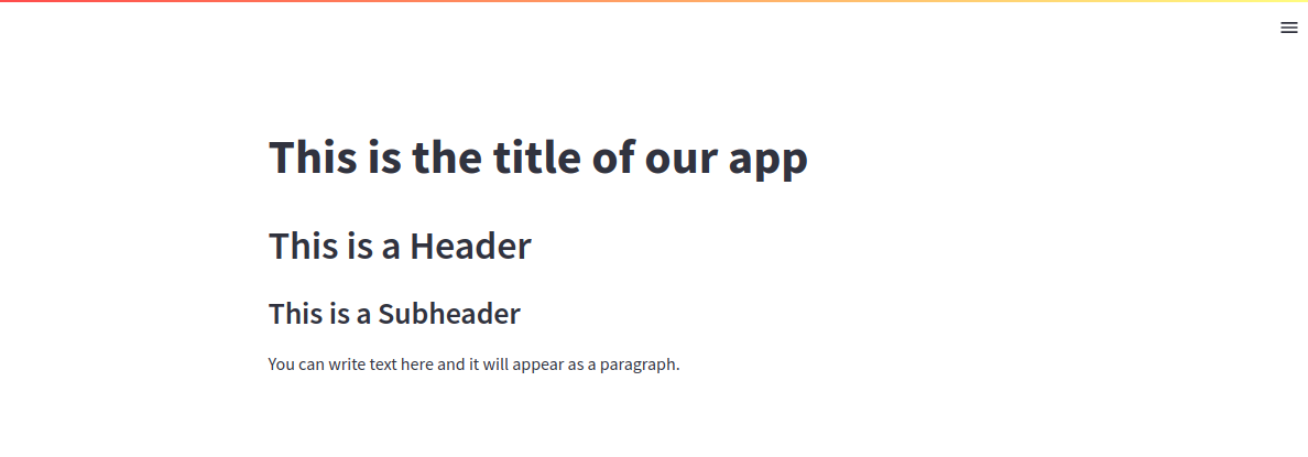 Paragraph text added through Streamlit
